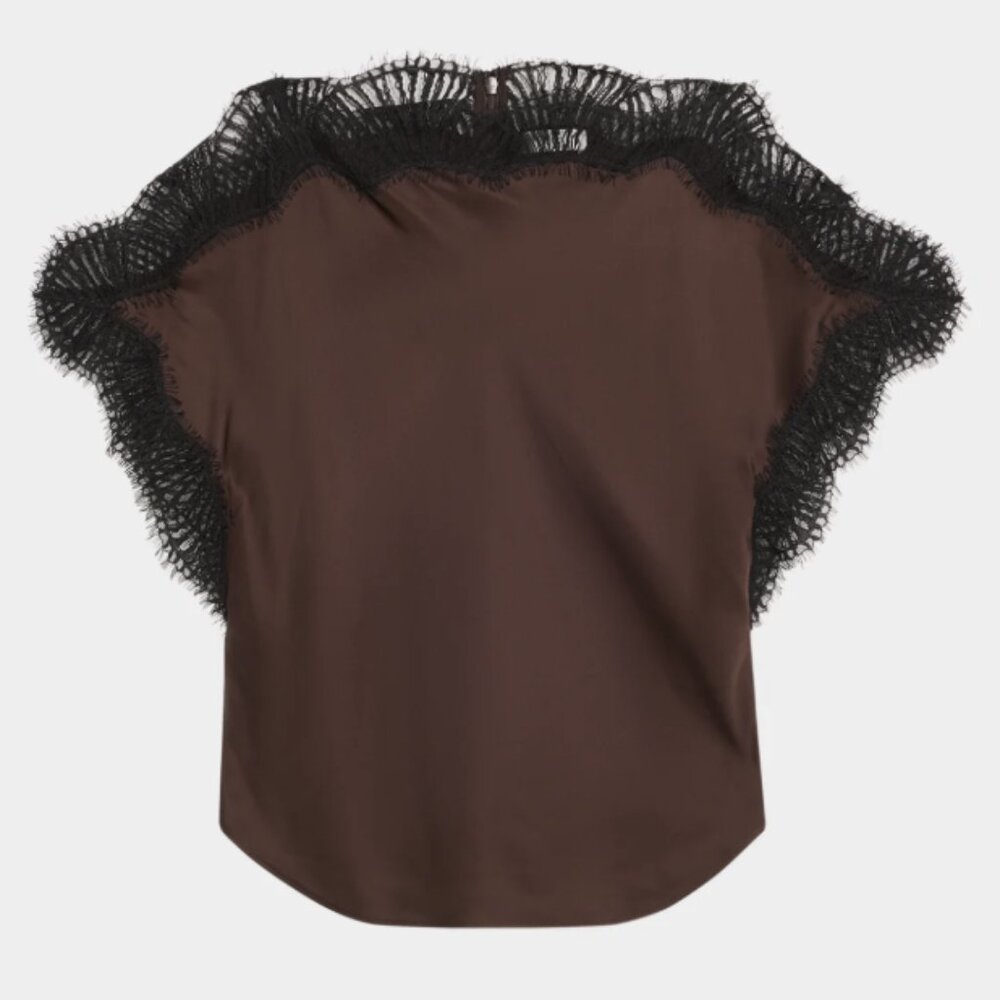 A.L.C. Luna chocolate satin blouse NWT